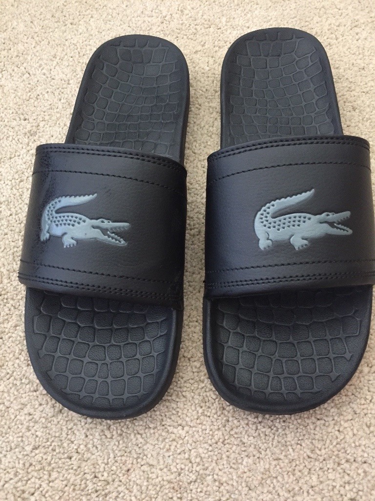mens lacoste flip flops size 9